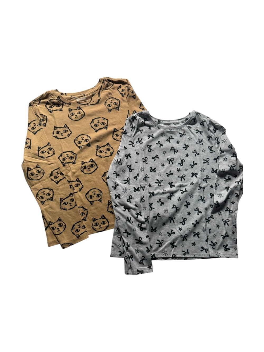 Old Navy Girls Long Sleeve Tee Lot of 2 Size L 10/12 Cat Bow Print